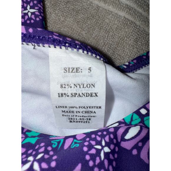 NWT Kanu Surf Girls' Melanie Beach Sport 2-pc UPF 50+ Banded Tankini size 5 - Picture 4 of 6